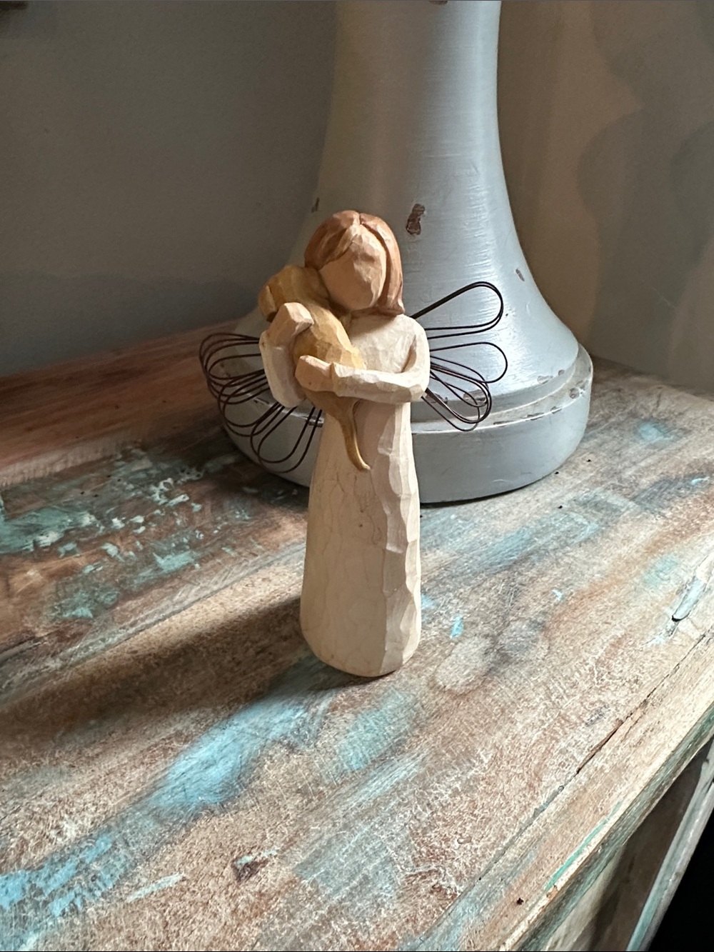 Willow Tree Angel Holding Dog